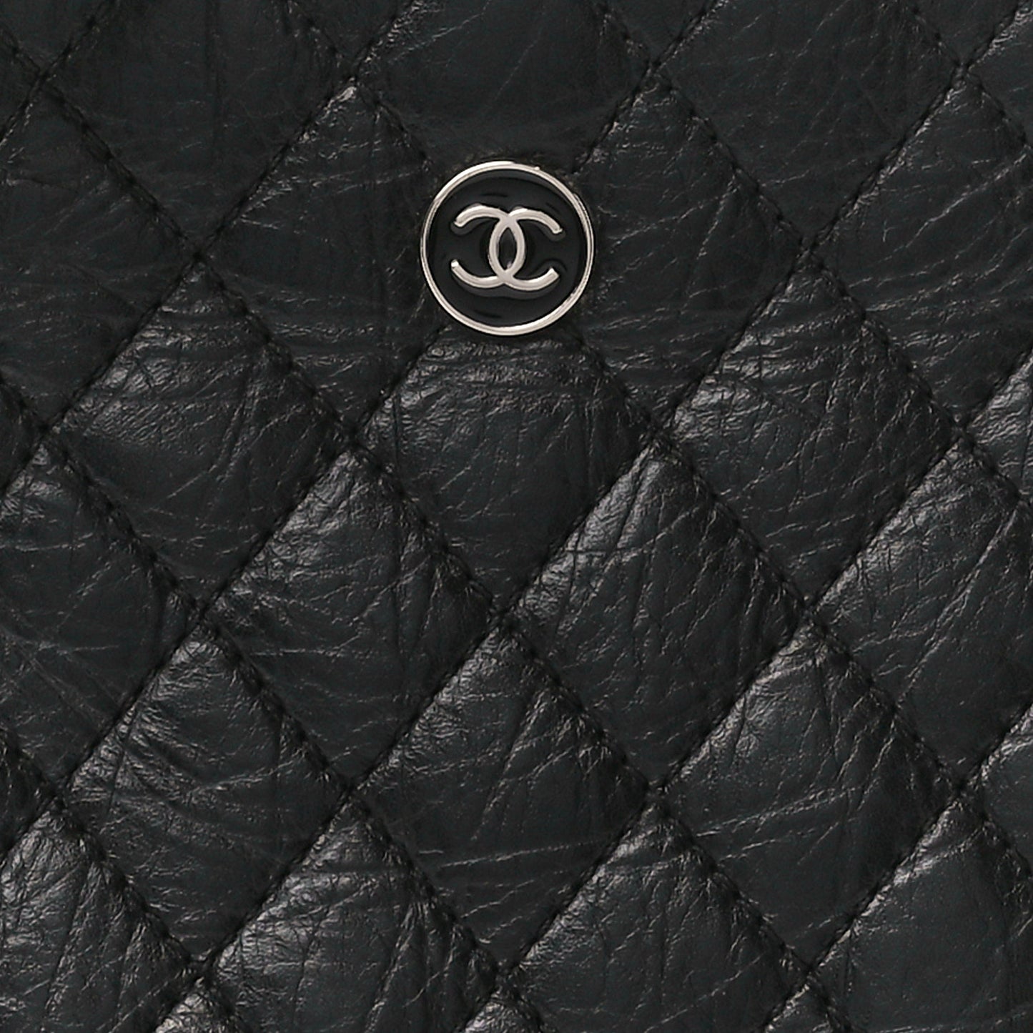 Aged Calfskin Quilted Crossbody Bag Black