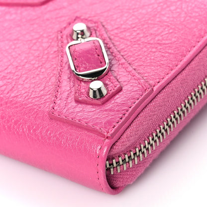 Balenciaga Agneau Classic Silver Hardware Continental Zip Around Wallet Rose Flamingo 8 of 8
