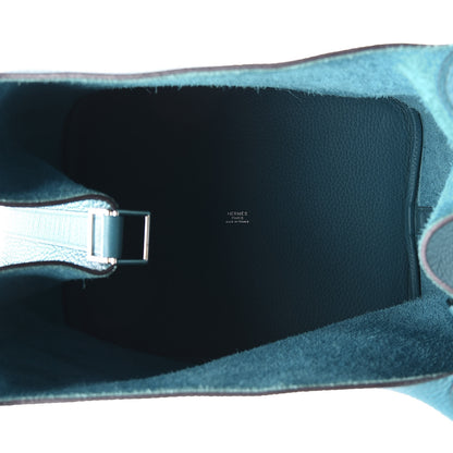 Hermes Taurillon Clemence Picotin Lock 26 GM Bleu Izmir 4 of 10