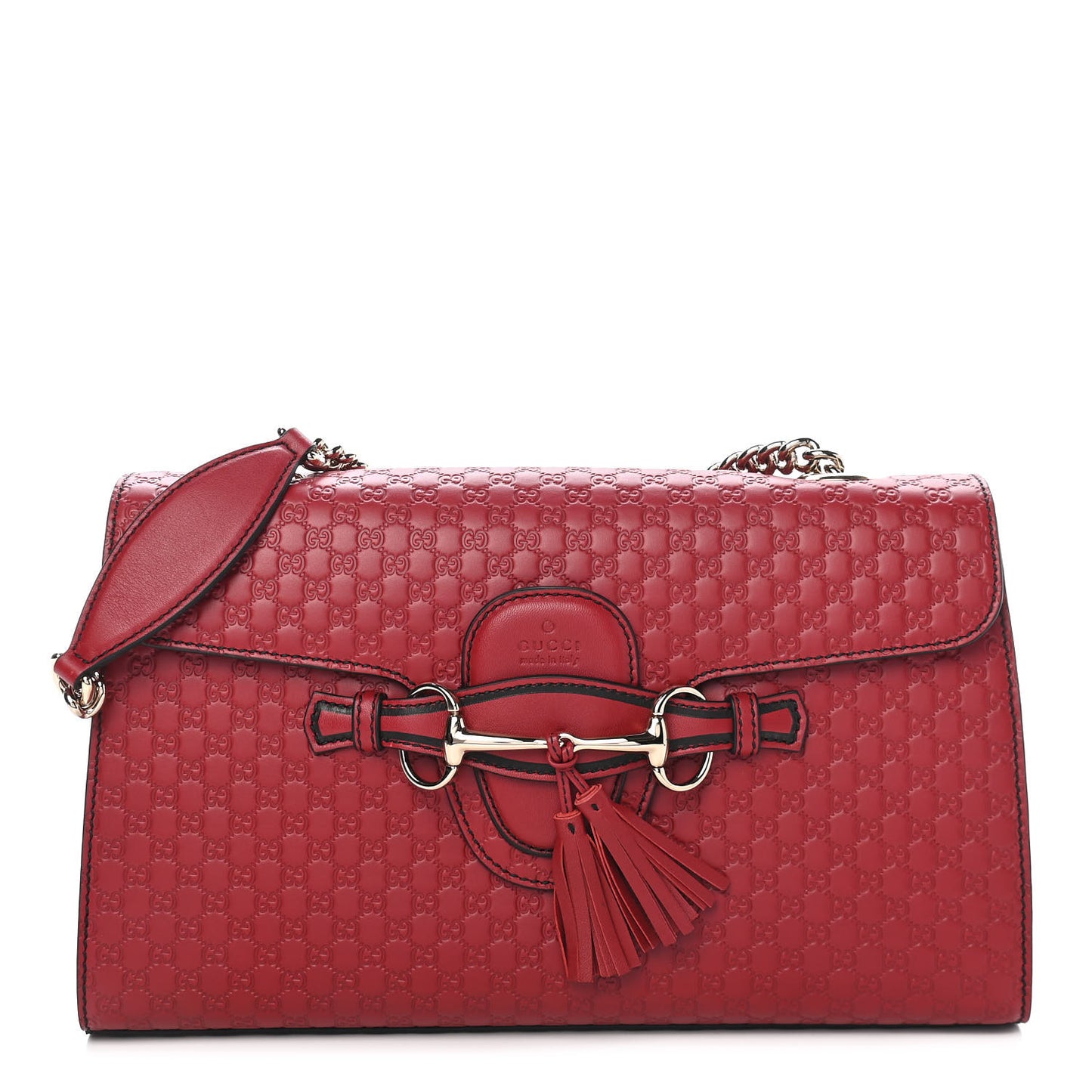 Microguccissima Medium Emily Chain Shoulder Bag Red