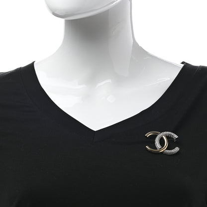 Chanel Crystal CC Brooch Light Gold 2 of 5