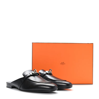Hermes Goatskin Oz Mules 40 Black 9 of 9