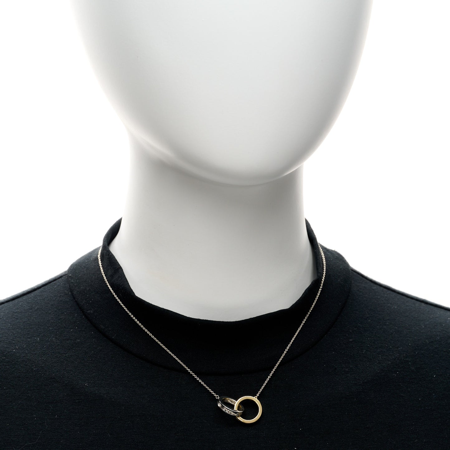 Sterling Silver 18K Yellow Gold 1837 Interlocking Circles Pendant Necklace