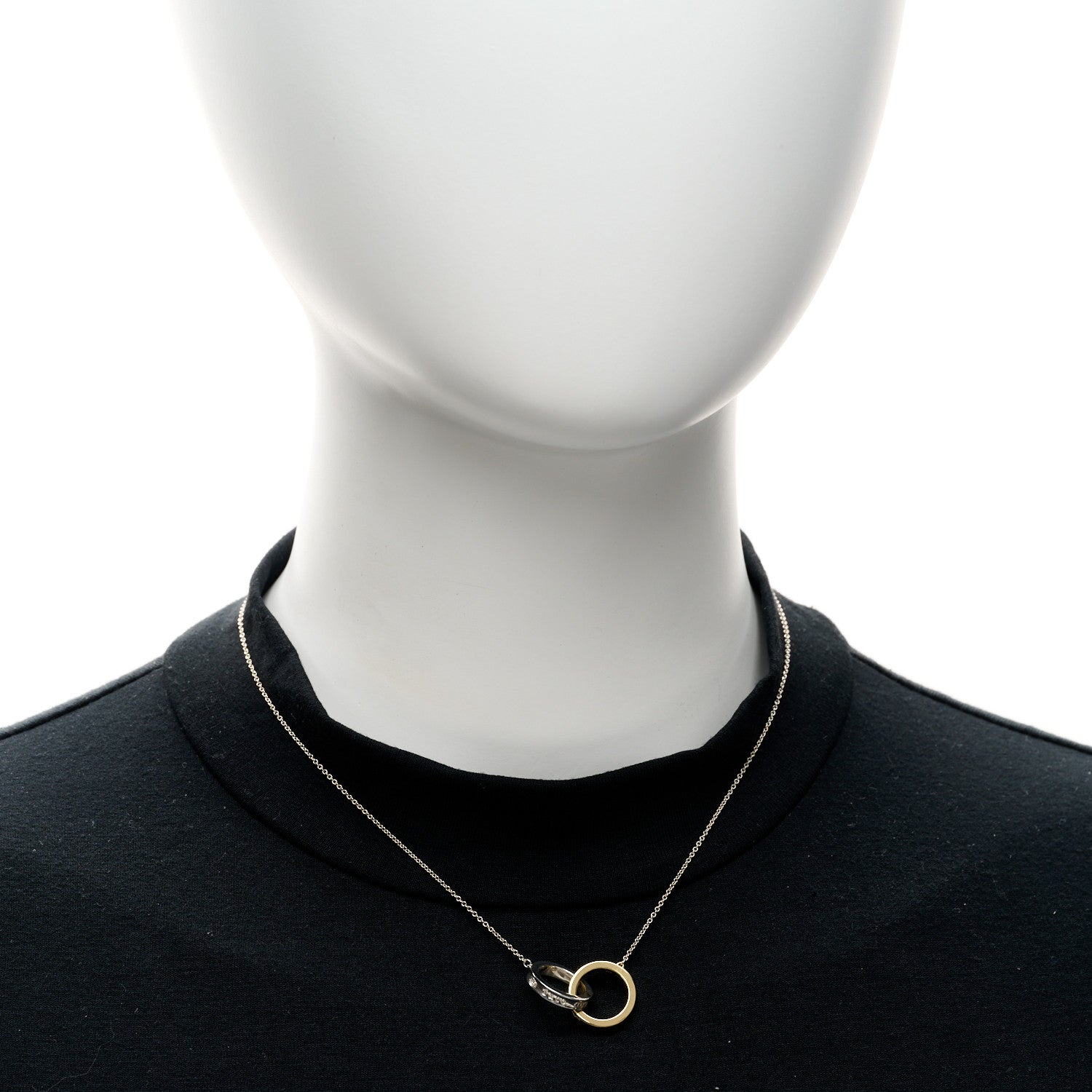 Tiffany Sterling Silver 18K Yellow Gold 1837 Interlocking Circles Pendant Necklace 2 of 4