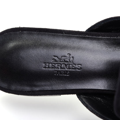Hermes Suede Goatskin Beauty Mules 39 Black 6 of 11