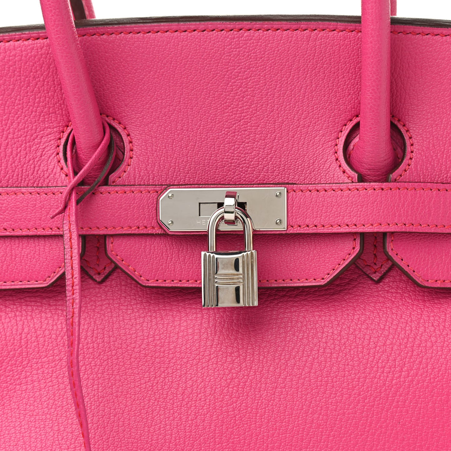 Chevre Mysore Horseshoe Birkin 35 Rose Shocking Orange