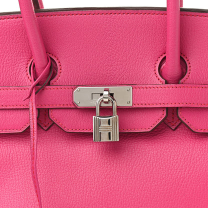 Hermes Chevre Mysore Horseshoe Birkin 35 Rose Shocking Orange 7 of 11