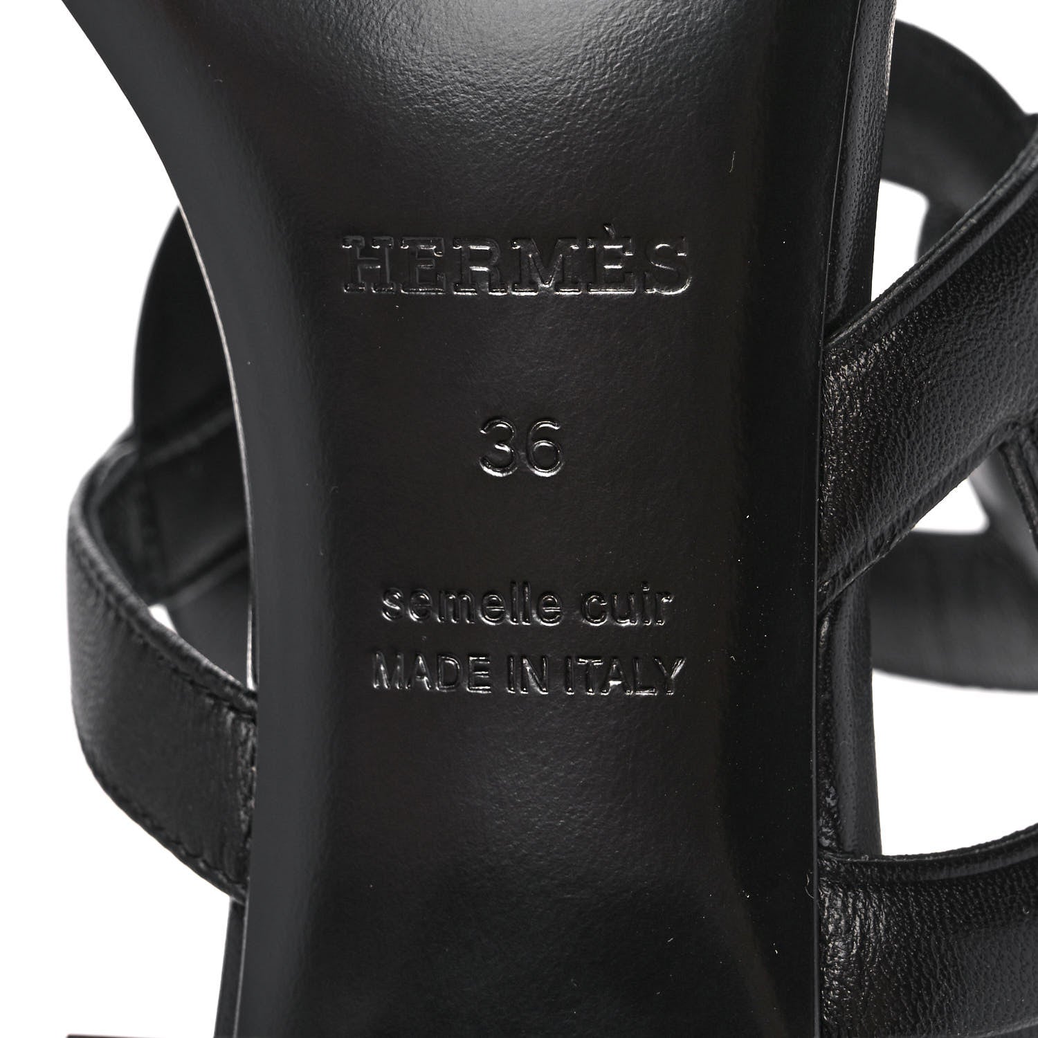 Hermes Nappa Bikini Sandals 36 Black 6 of 8