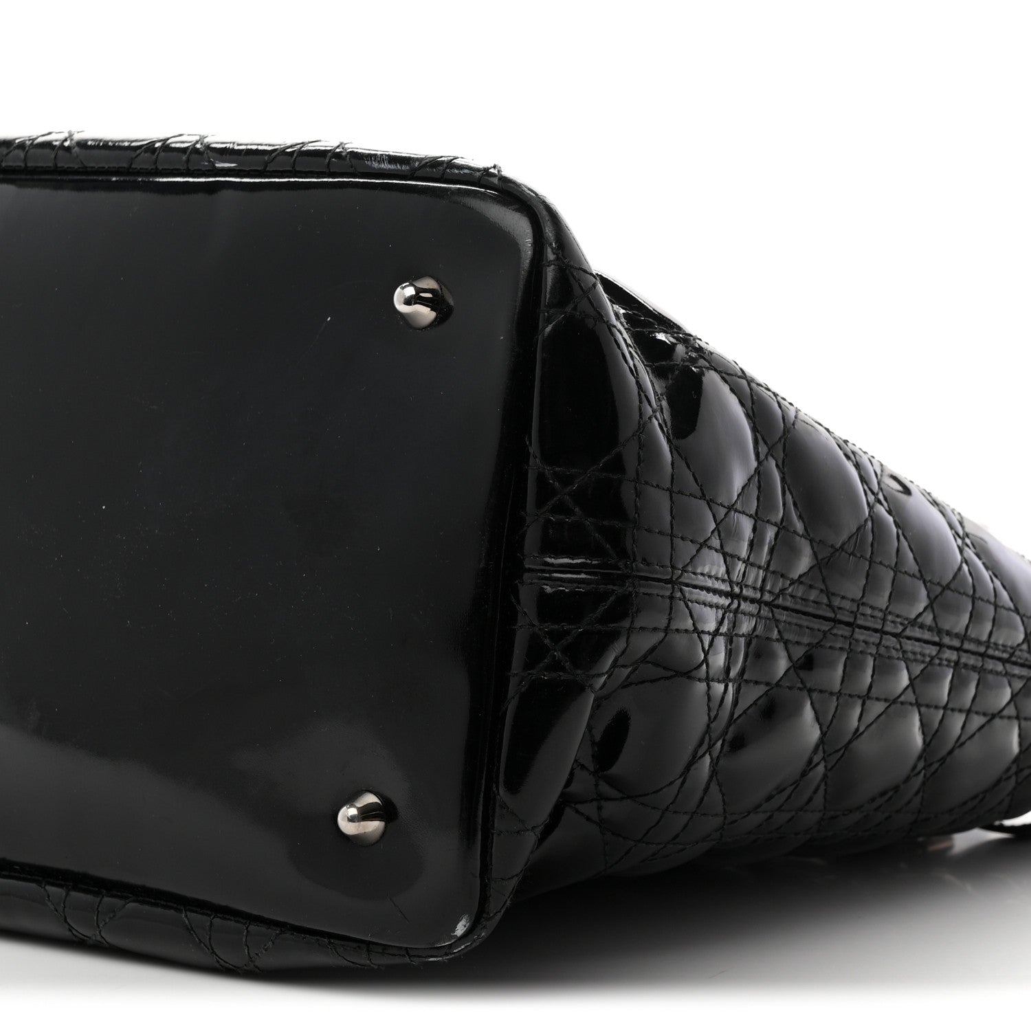 Christian Dior Patent Cannage Medium Panarea Tote Black 10 of 11
