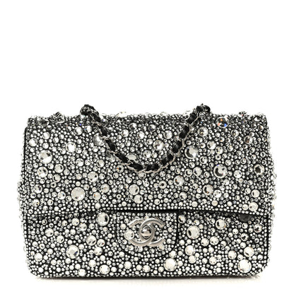 Chanel Satin Strass Mini Flap Silvery Black 1 of 12