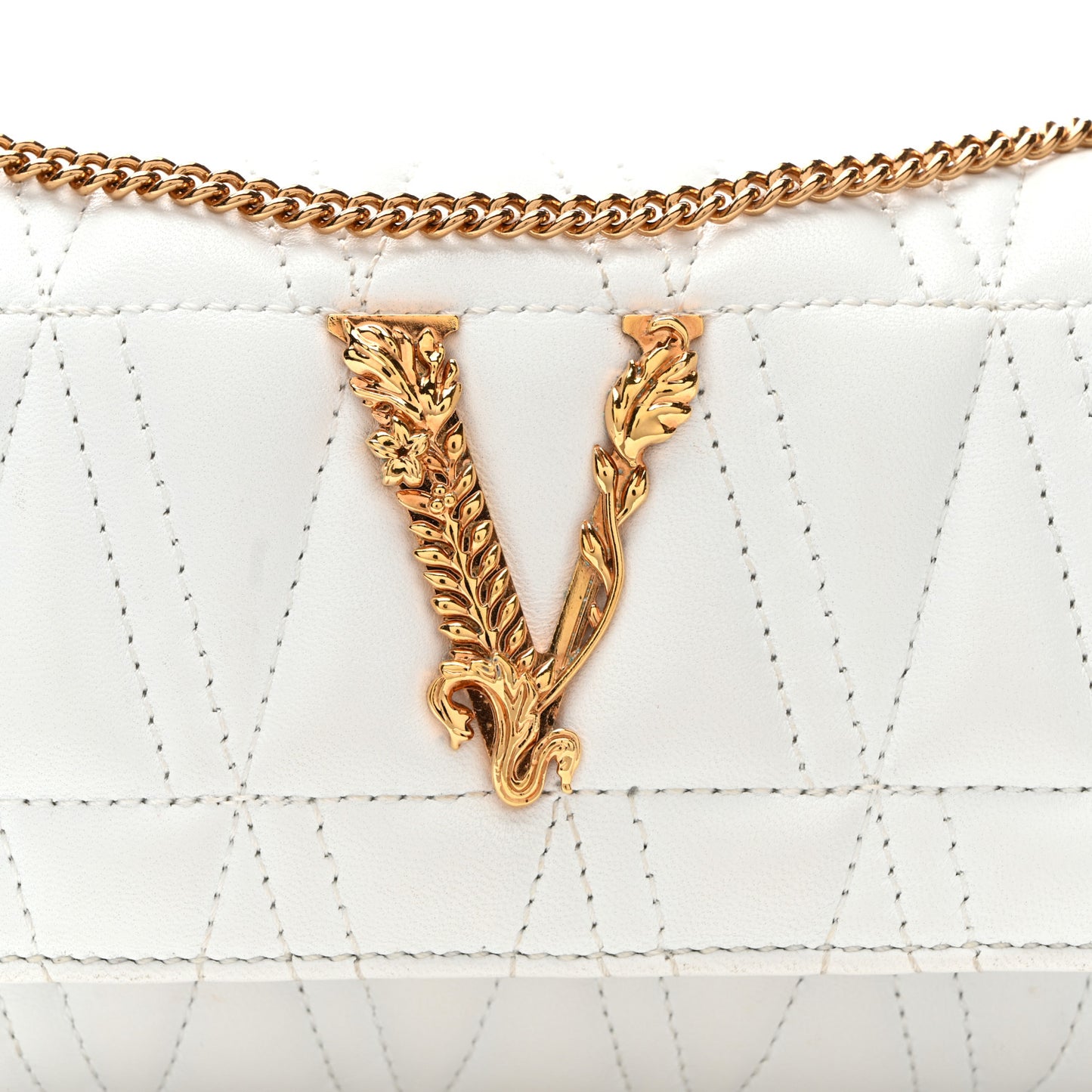 Nappa Quilted Virtus Evening Bag White
