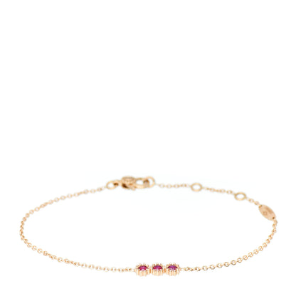 Christian Dior 18K Yellow Gold Ruby Mimirose Pendant Bracelet 1 of 5