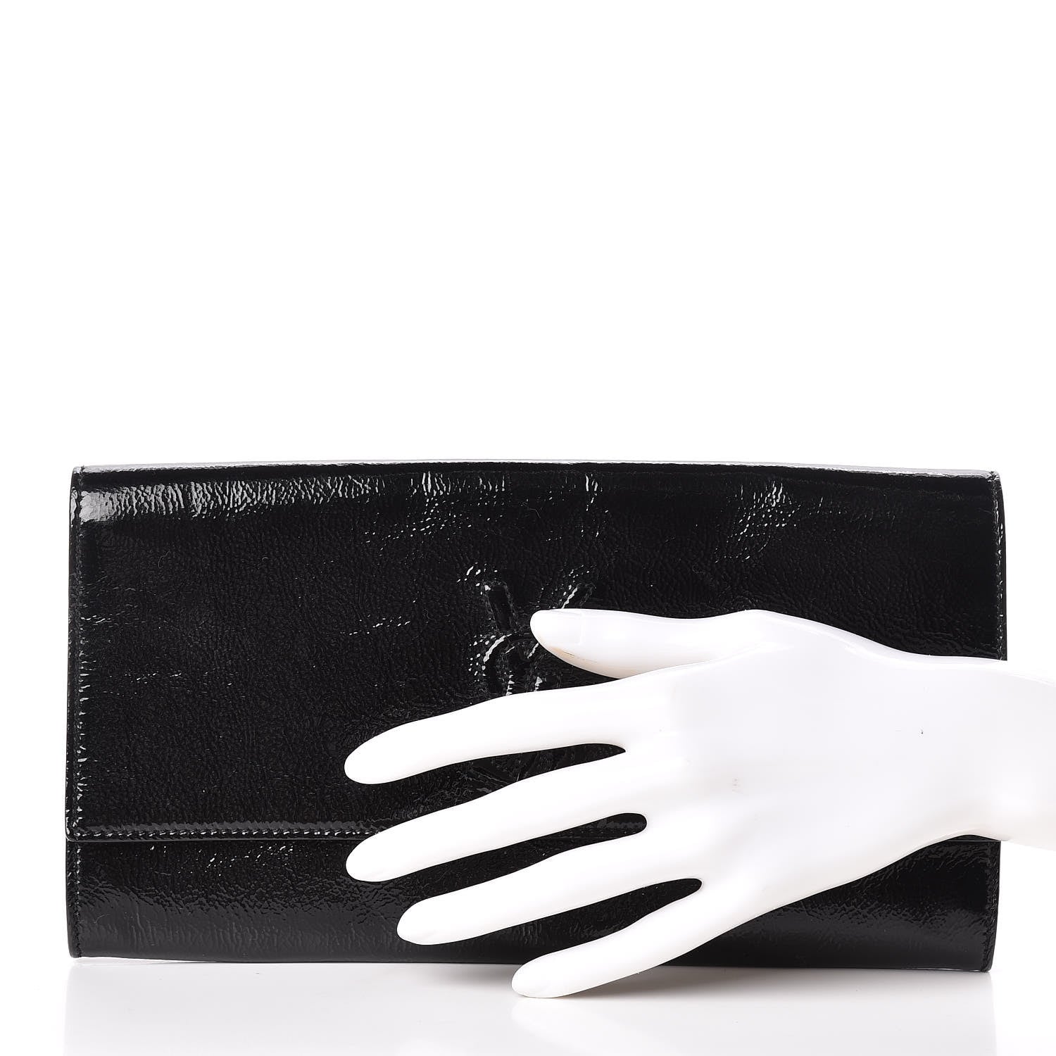 Saint Laurent Textured Patent Monogram Small Belle De Jour Clutch Black 2 of 10