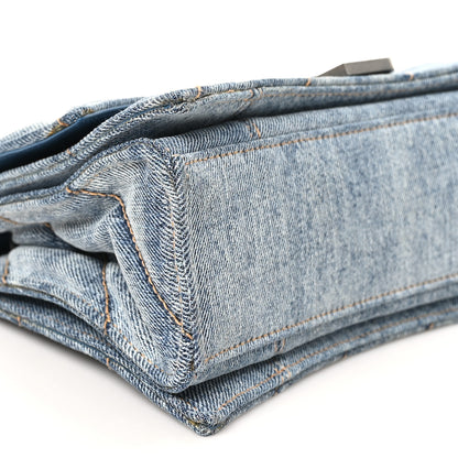Balenciaga Washed Denim Quilted Small Crush Chain Bag Denim Blue 9 of 10
