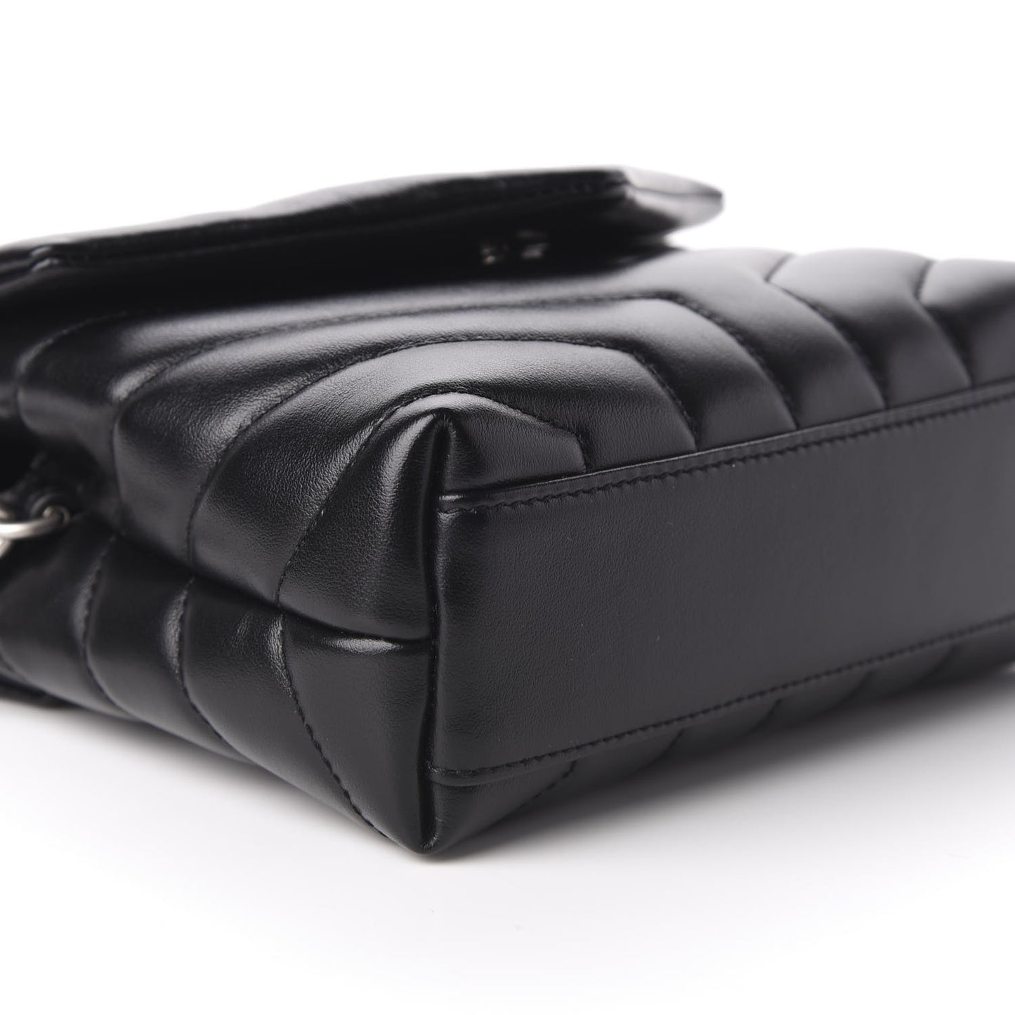 Calfskin Y Quilted Monogram Toy Loulou Crossbody Bag Black