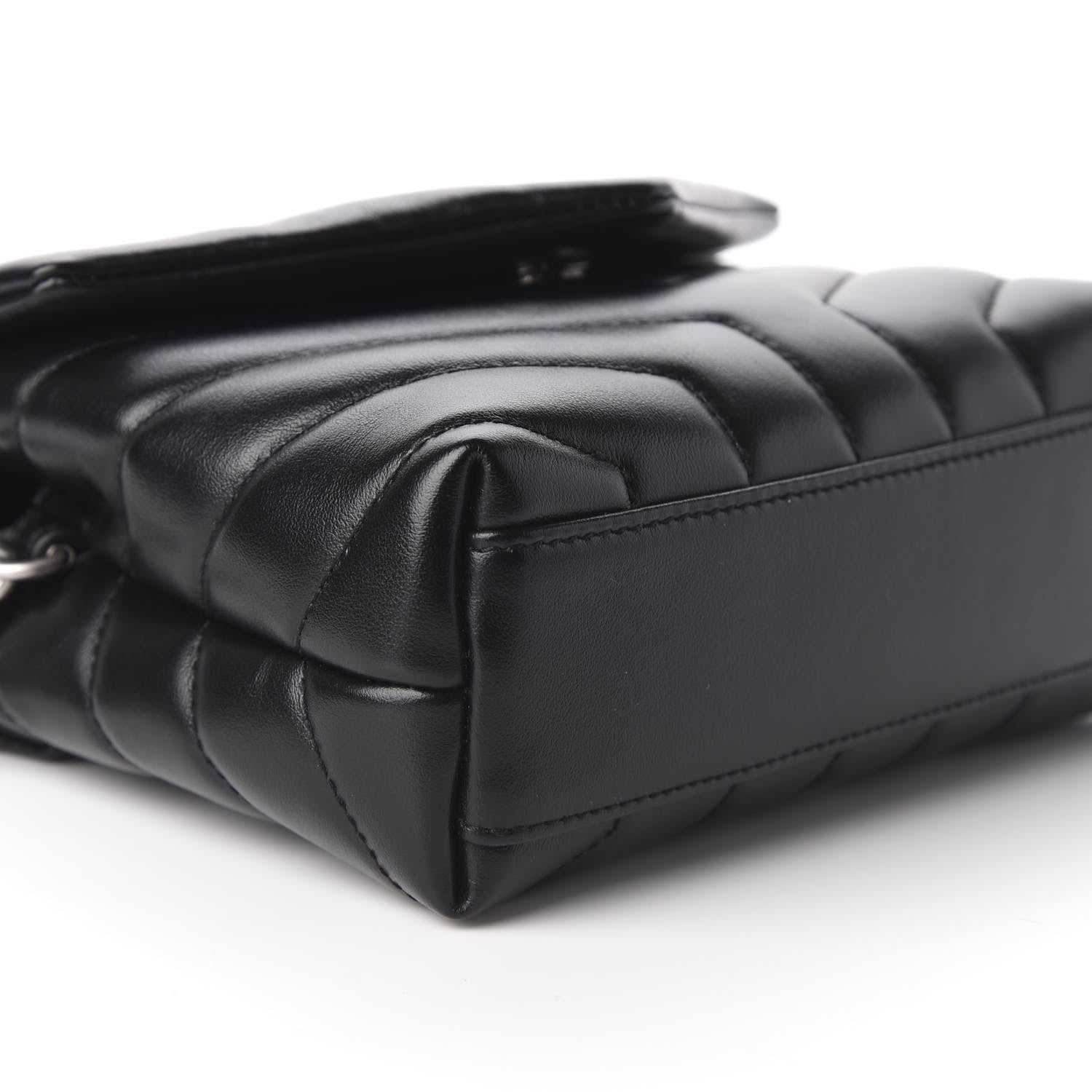 Saint Laurent Calfskin Y Quilted Monogram Toy Loulou Crossbody Bag Black 7 of 11