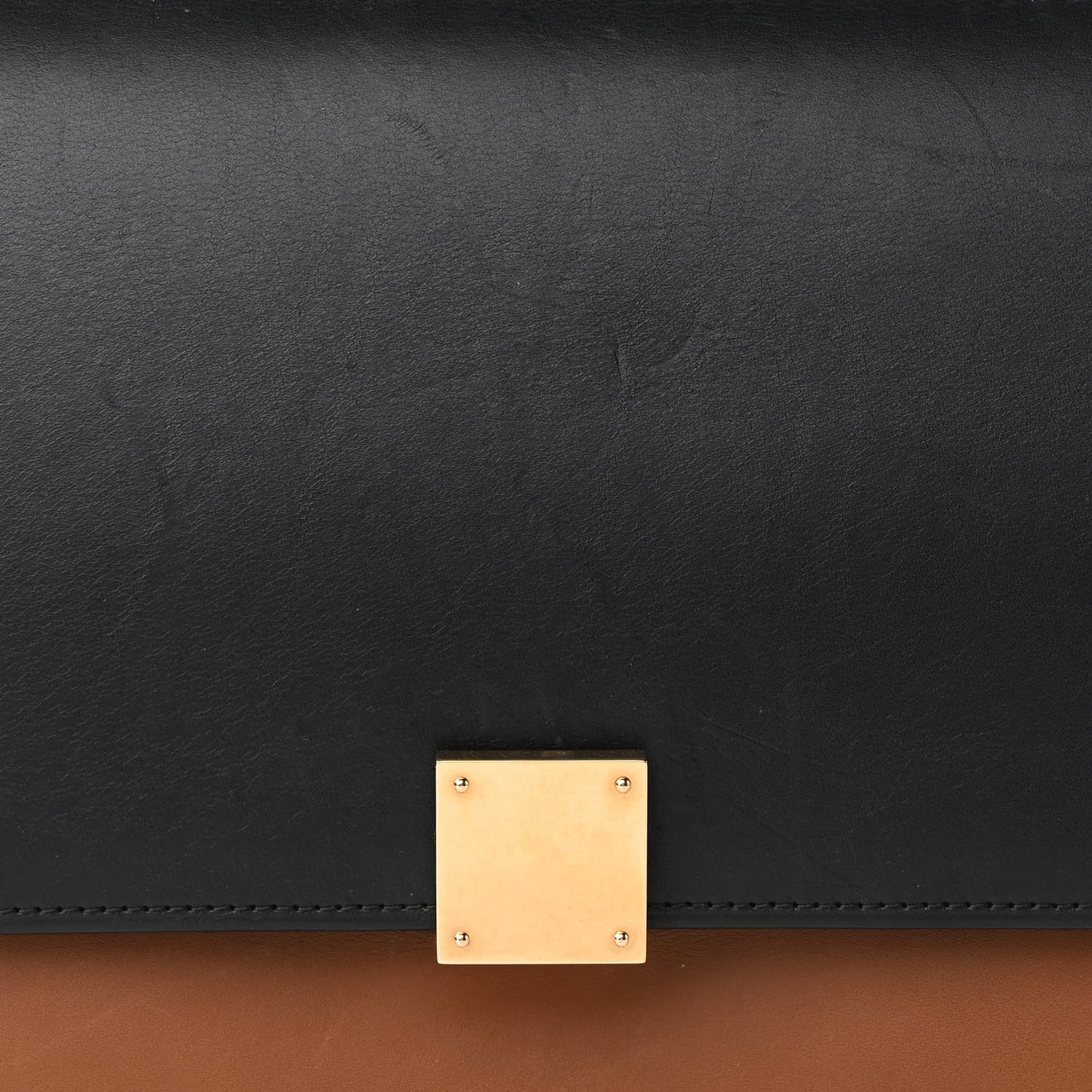 Calfskin Medium Bi-Color Case Flap Camel