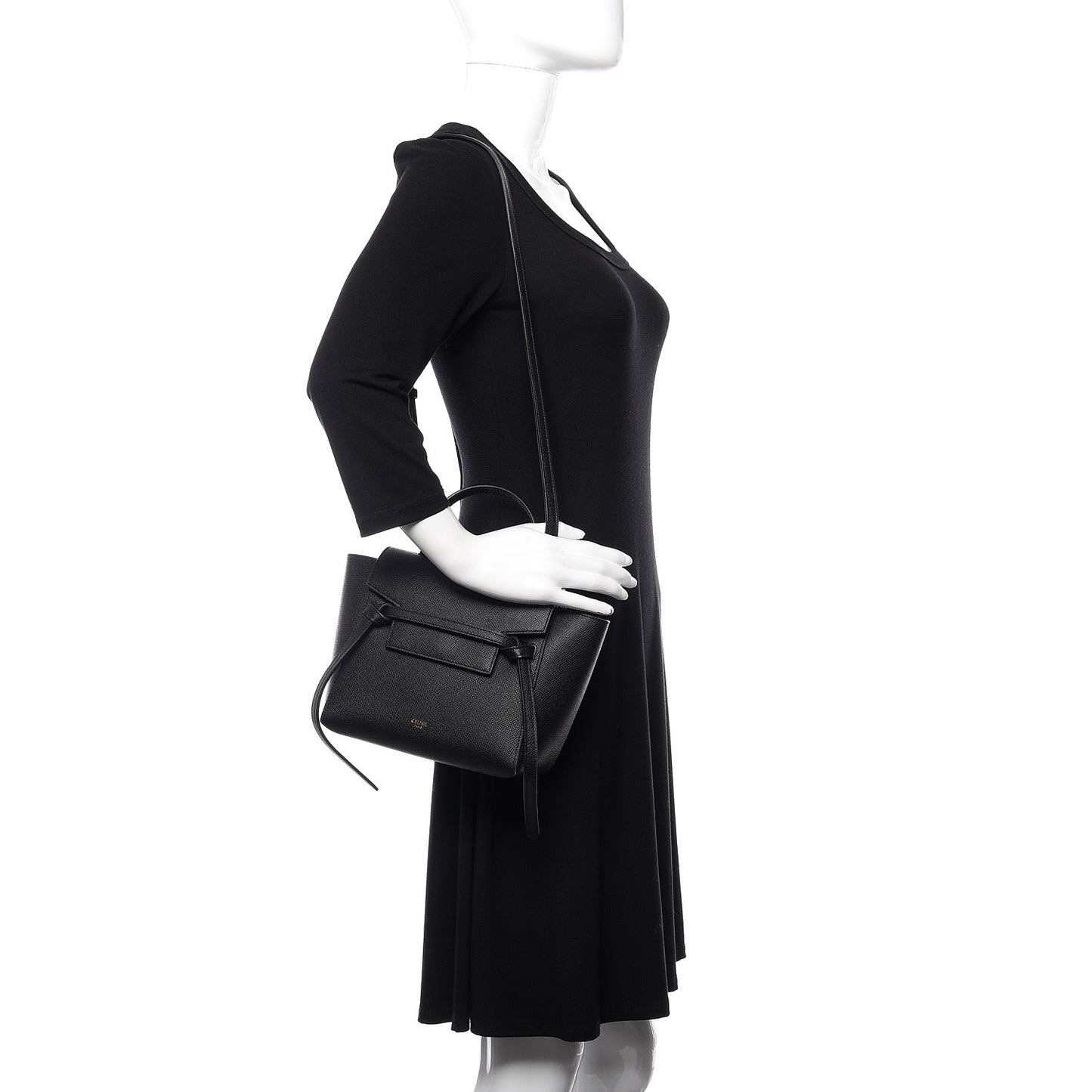 Grained Calfskin Nano Belt Bag Black