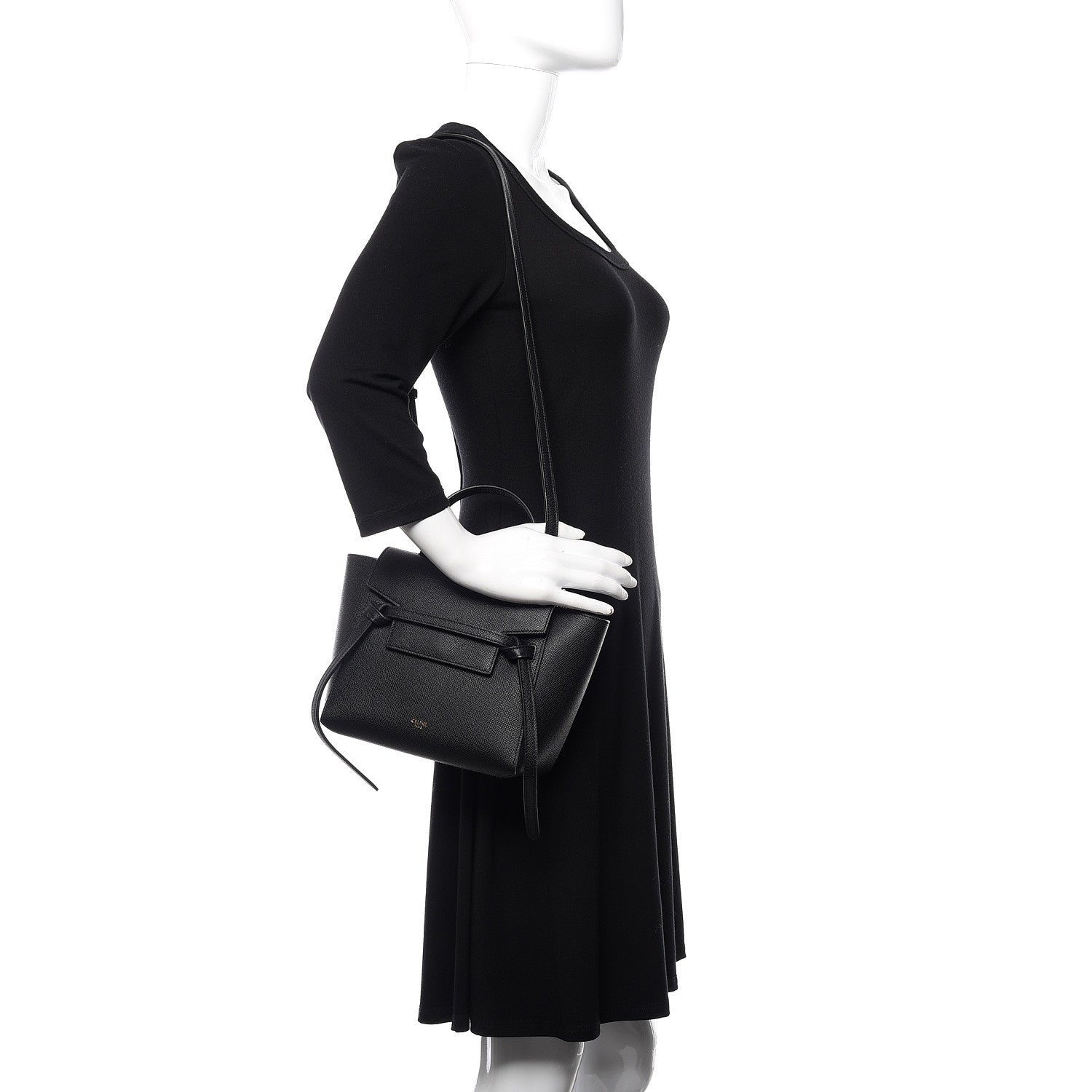 Celine Grained Calfskin Nano Belt Bag Black 2 of 11