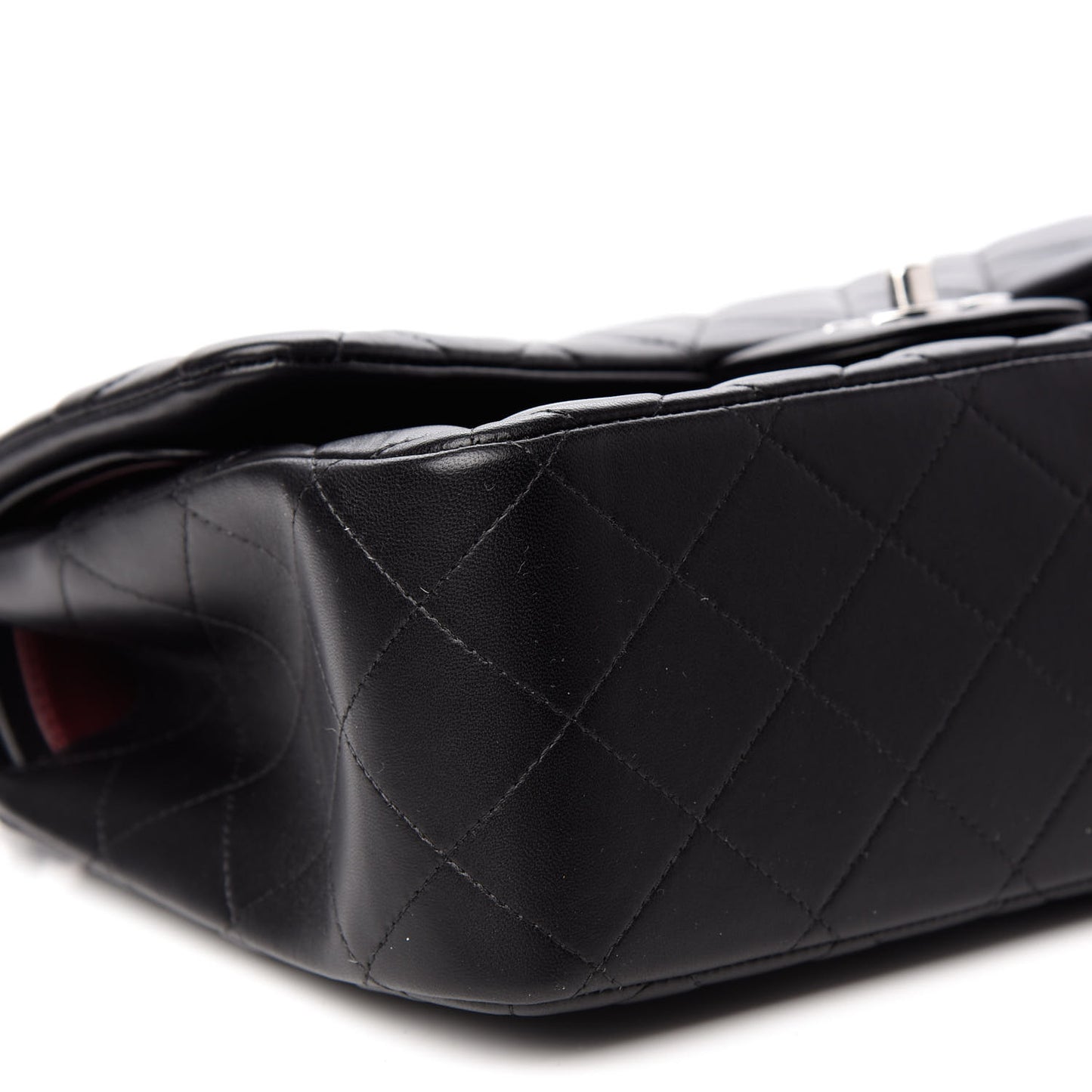Lambskin Quilted Jumbo Double Flap Black