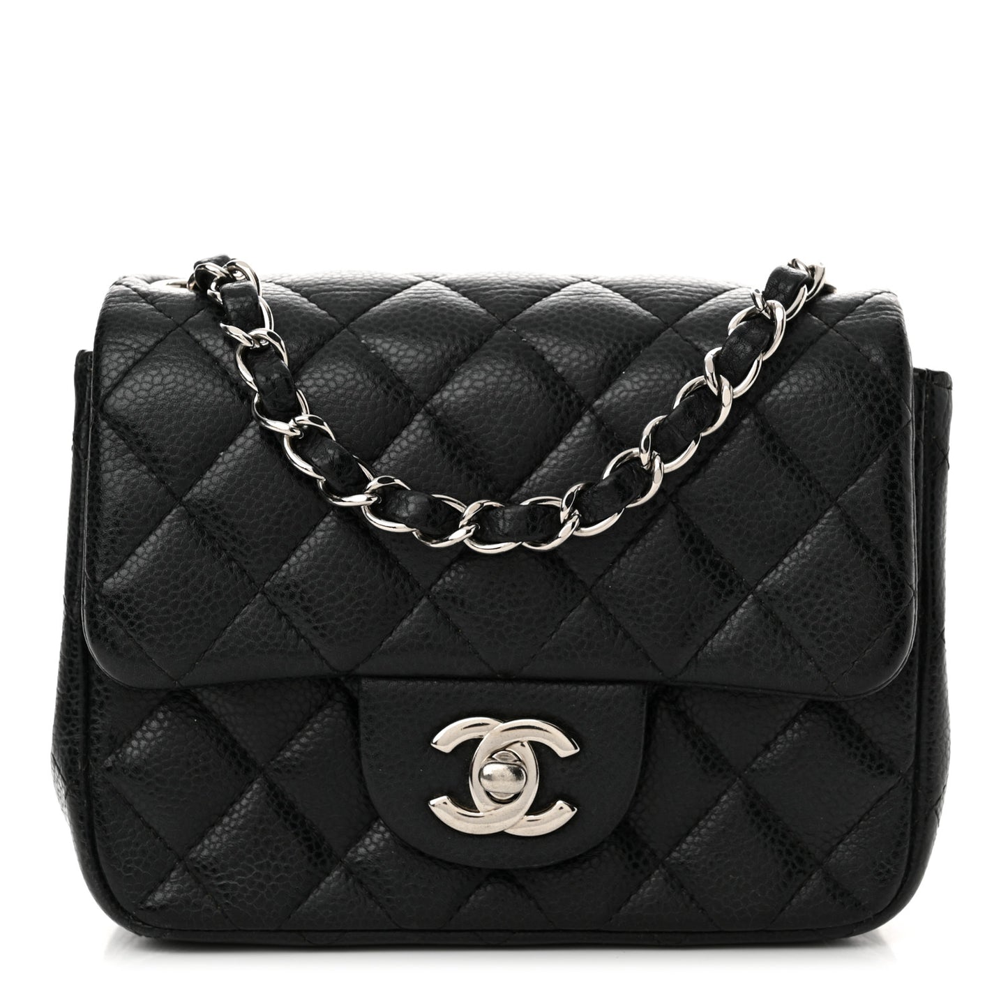 Caviar Quilted Mini Square Flap Black