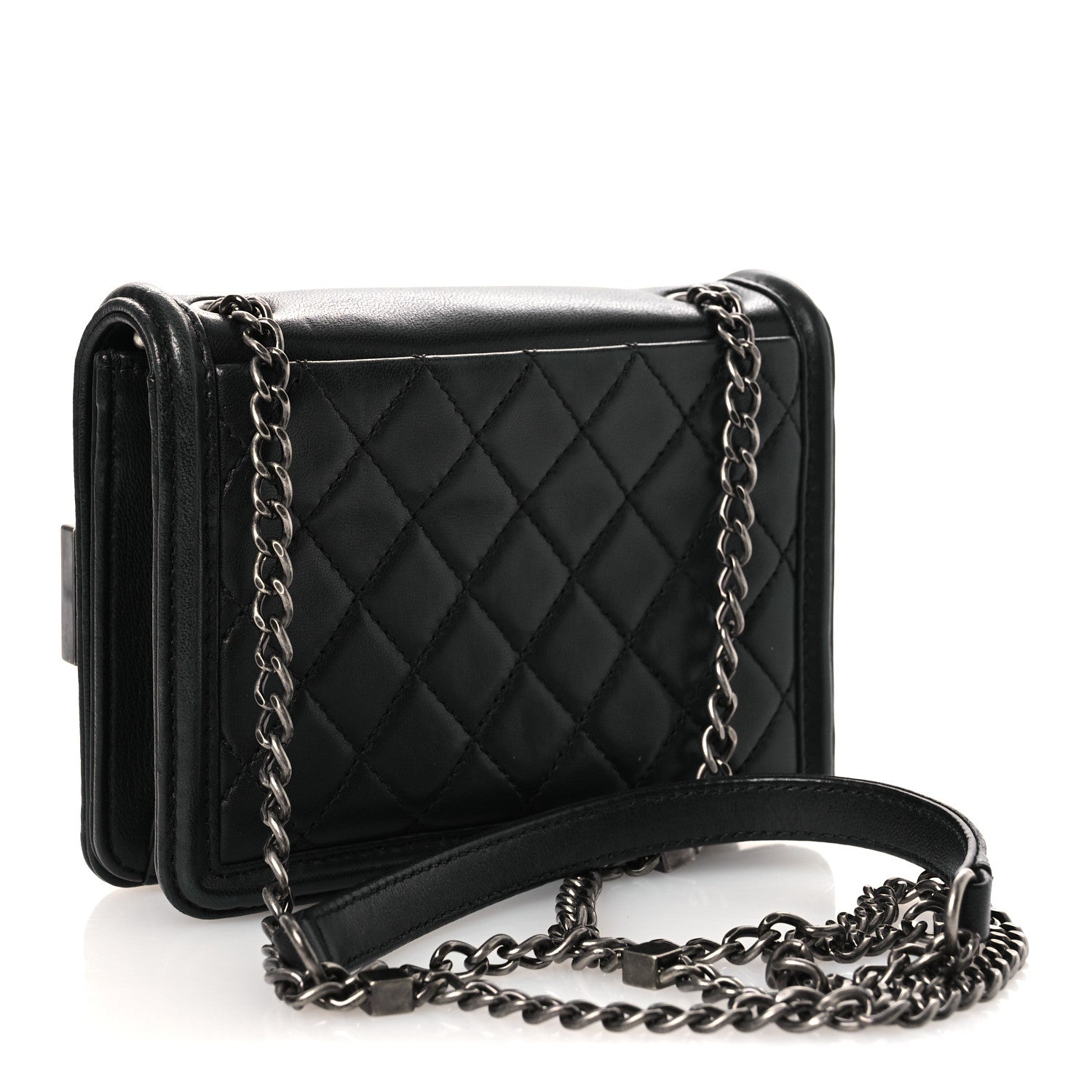 Chanel Plexiglass Lambskin Mini Boy Brick Flap Black 3 of 14