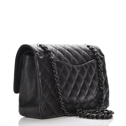 Chanel Crumpled Calfskin Quilted Medium Double Flap So Black 4 of 8