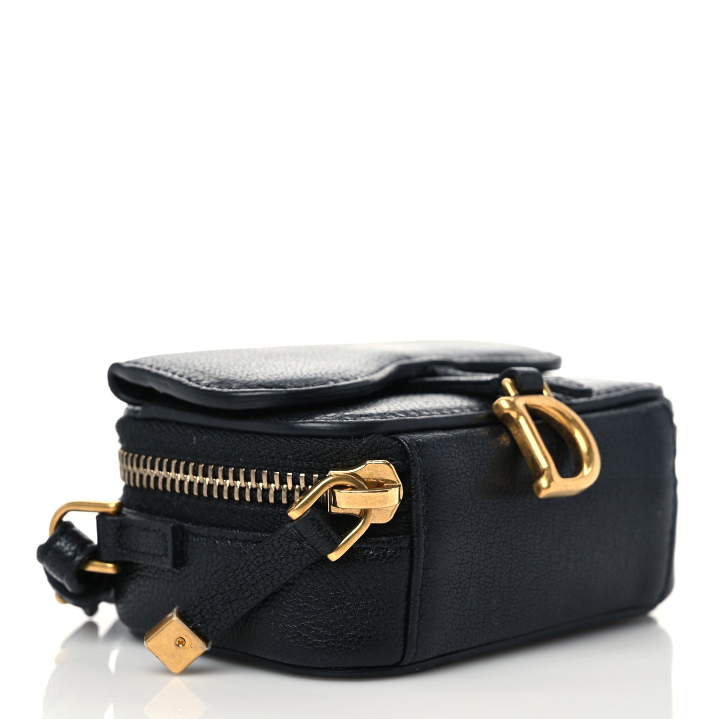 Goatskin Mini Saddle Pouch Black