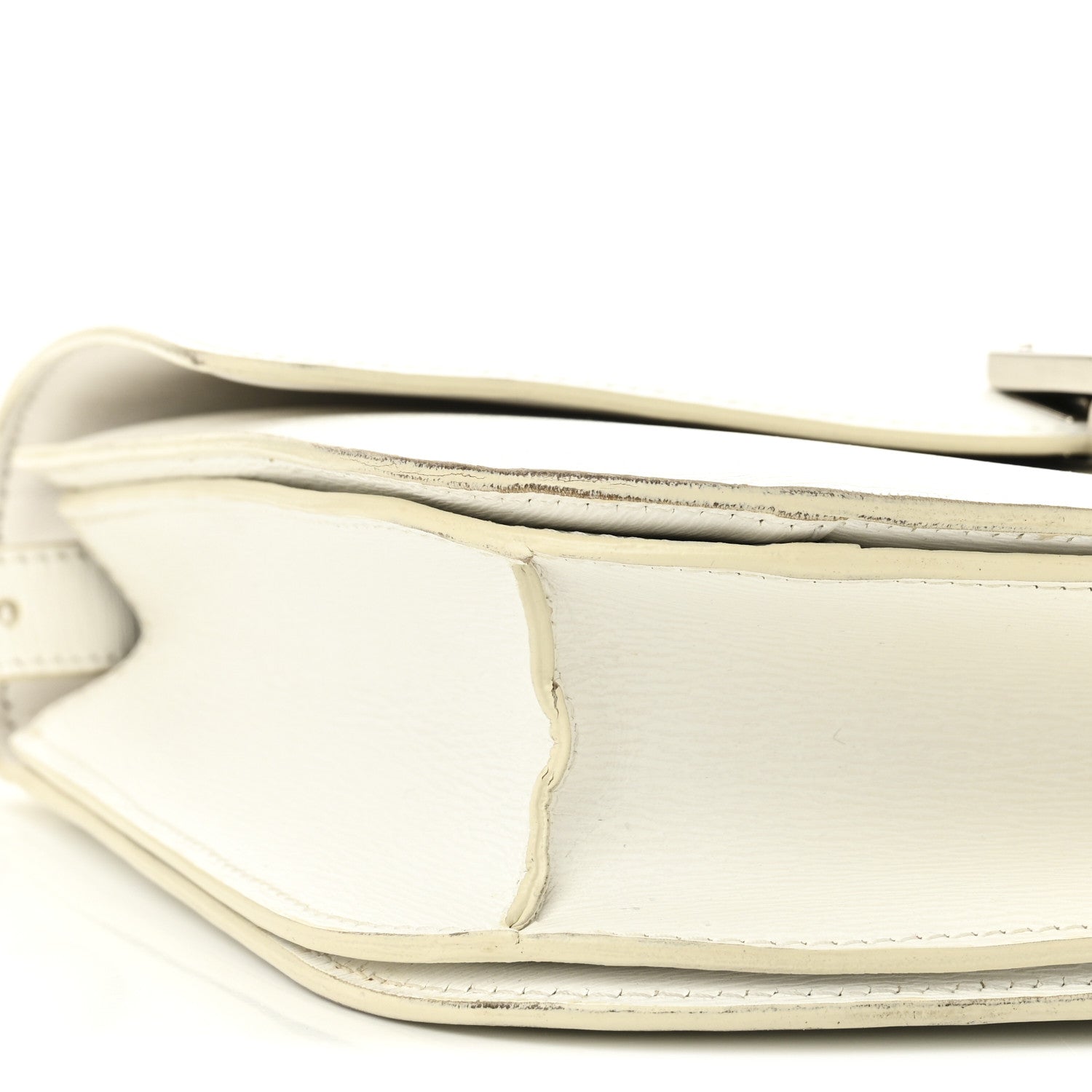 Celine Liege Calfskin Medium Classic Box Flap Bag White White 9 of 10