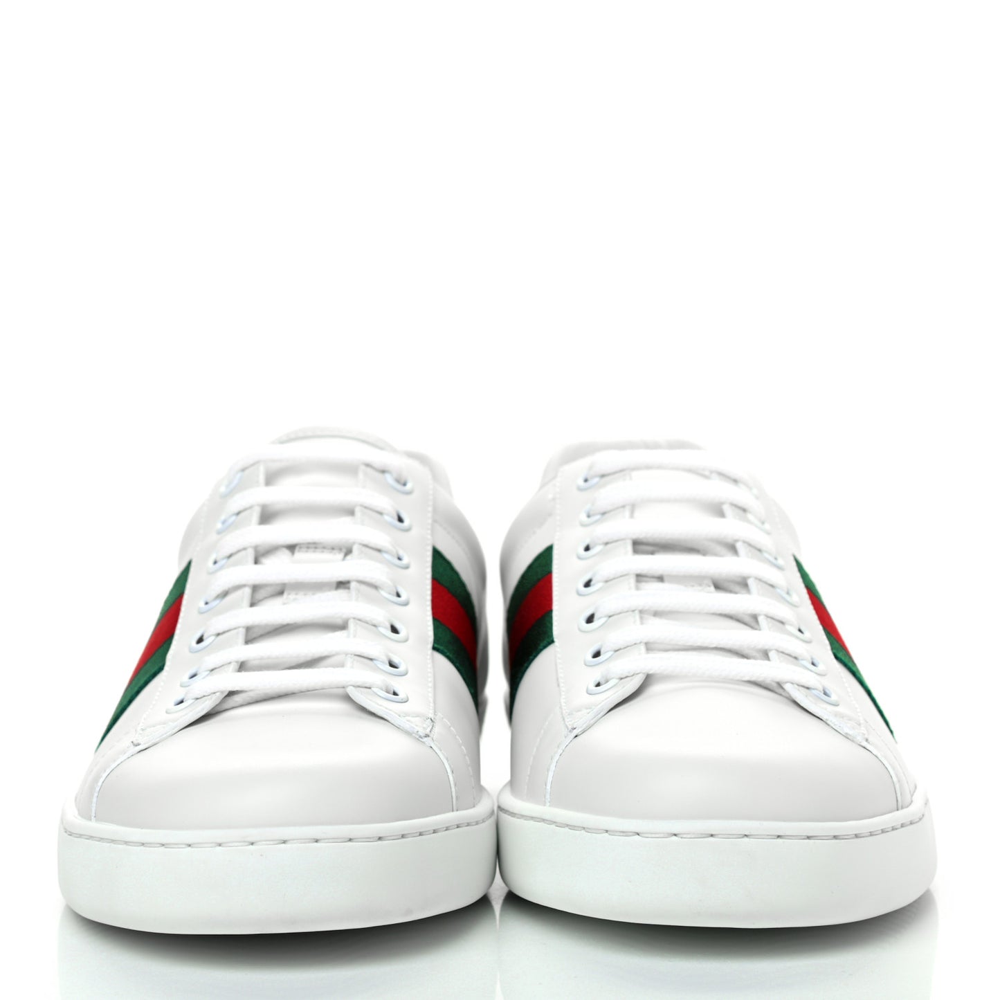 Calfskin Crocodile Web Mens Ace Sneakers 9 White Green