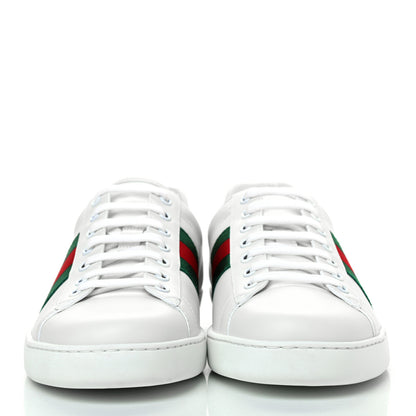 Gucci Calfskin Crocodile Web Mens Ace Sneakers 9 White Green 2 of 10