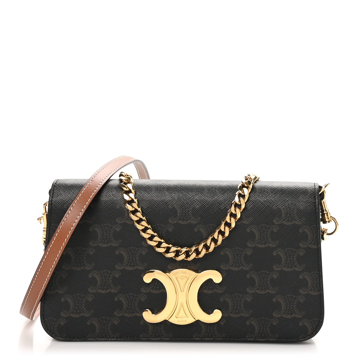 Celine Triomphe Canvas Multipochette Tan 1 of 9