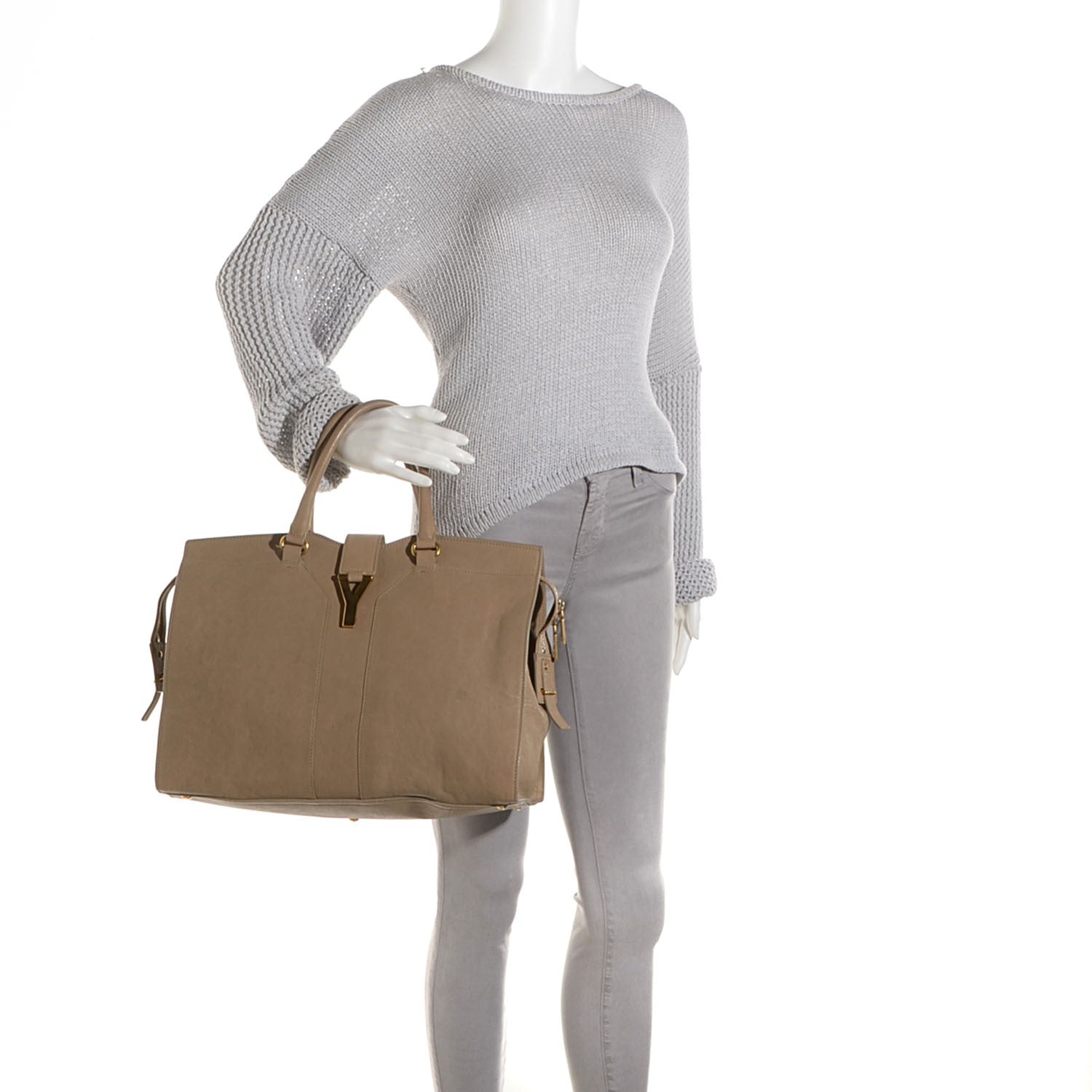 Saint Laurent Sheepskin Large Cabas ChYc Beige 2 of 8