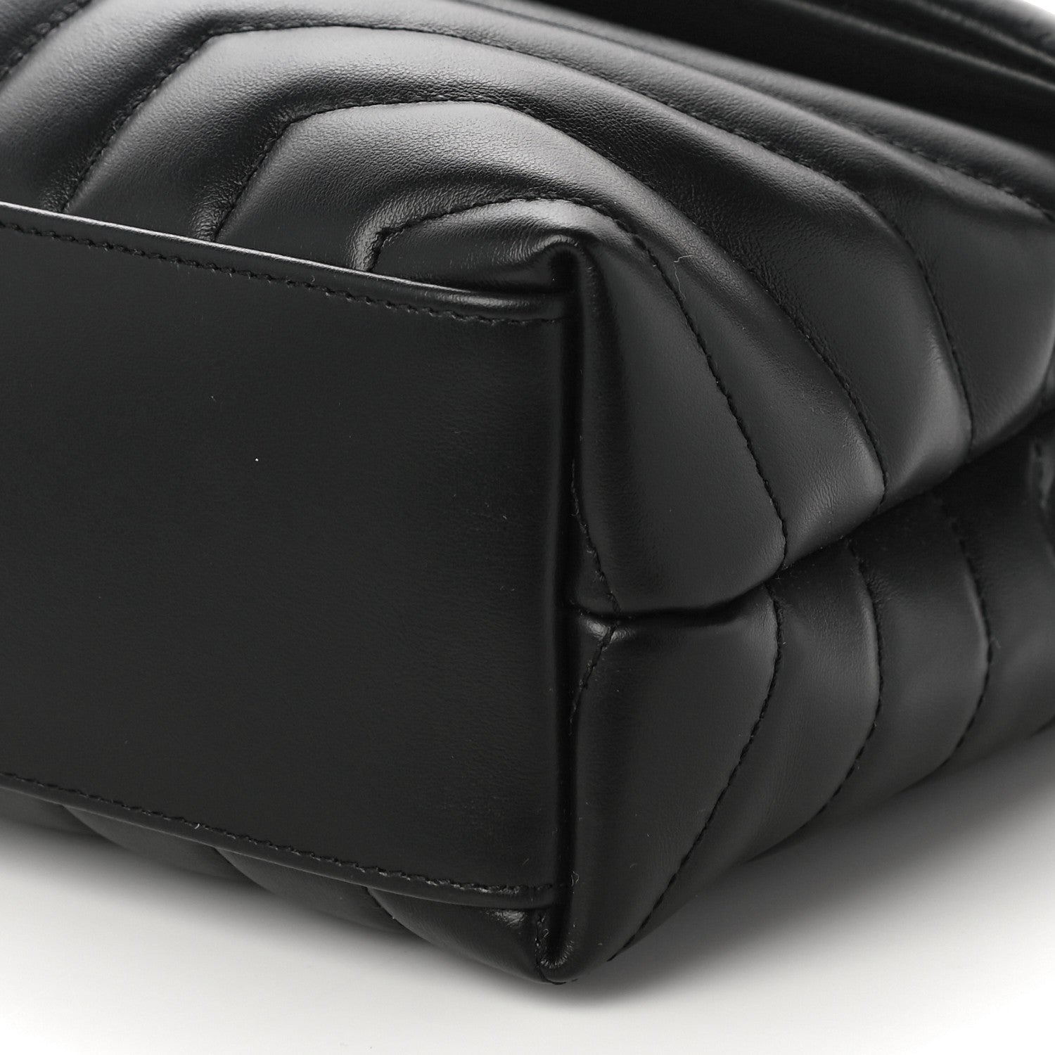 Saint Laurent Calfskin Y Quilted Monogram Small Loulou Chain Satchel Black 9 of 9