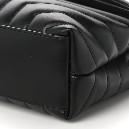 Saint Laurent Calfskin Y Quilted Monogram Small Loulou Chain Satchel Black 9 of 9