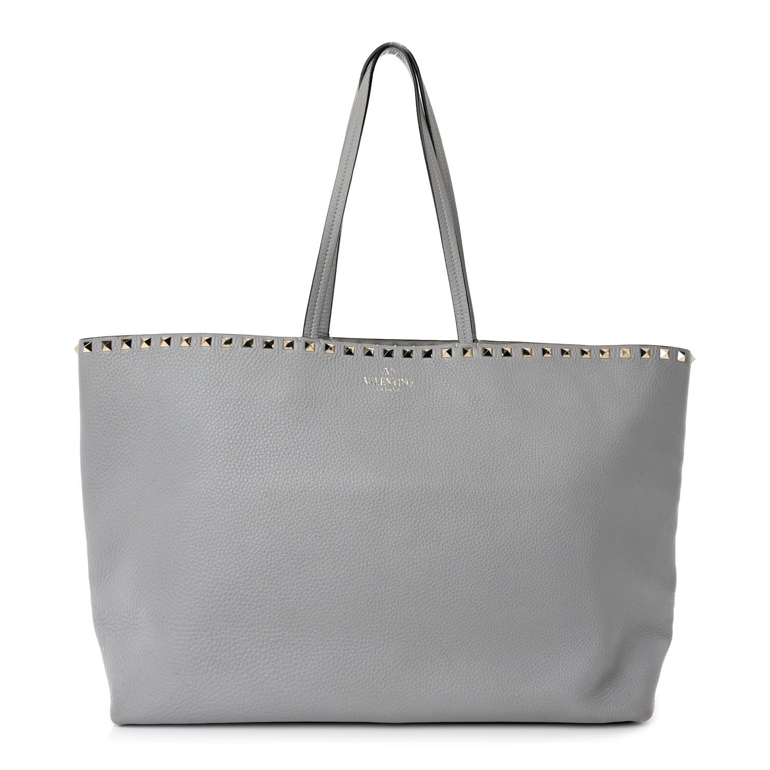 Valentino Garavani Grained Calfskin Rockstud Shoulder Tote Perla 1 of 11