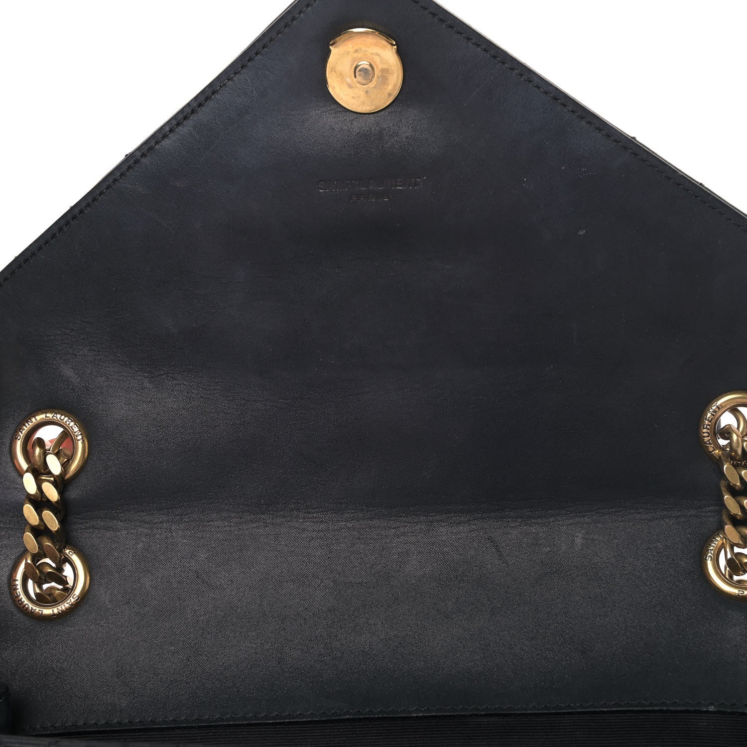 Saint Laurent Sheepskin Tri-Quilt Monogram Medium College Bag Black 5 of 5