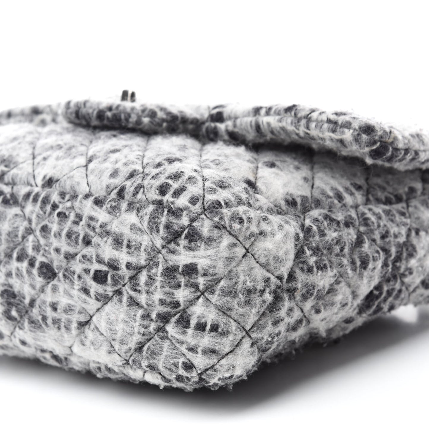 Mohair Quilted Day Flap Grey