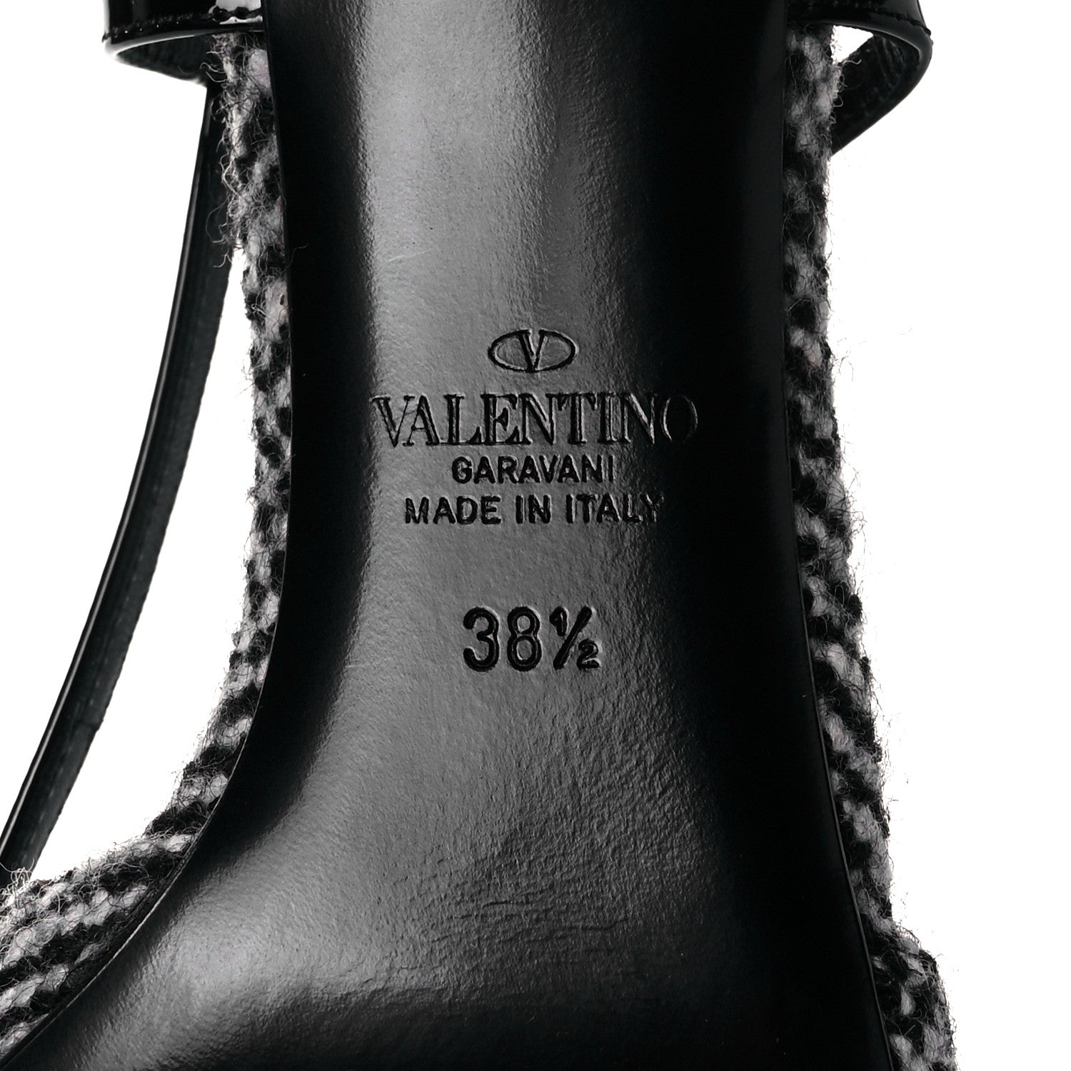 Valentino Garavani Tweed Signature Vlogo Slingback 80mm Pumps 38.5 Black 6 of 10