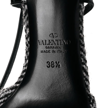 Valentino Garavani Tweed Signature Vlogo Slingback 80mm Pumps 38.5 Black 6 of 10
