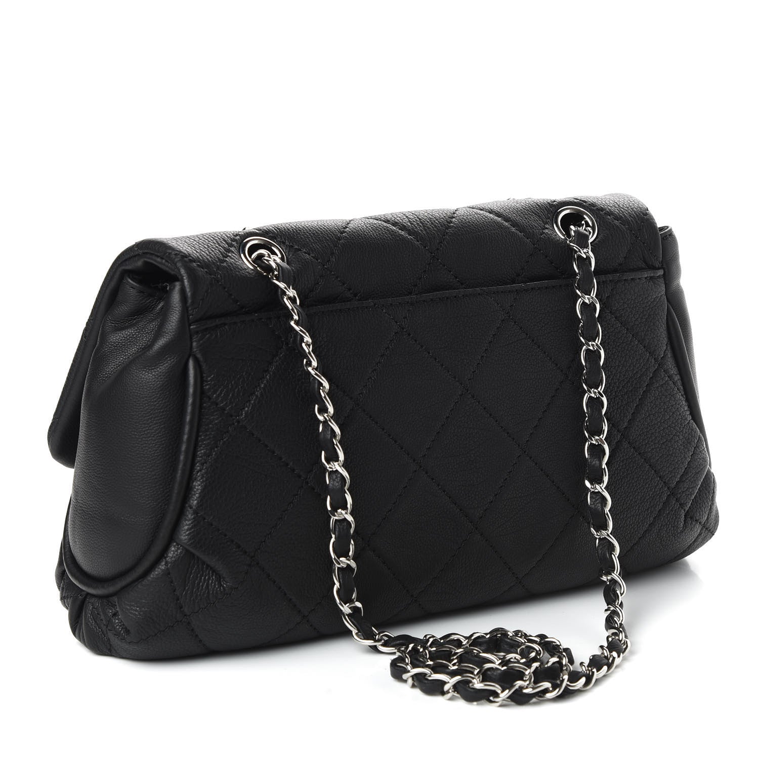 Chanel Grained Calfskin Single Flap Black 3 of 11