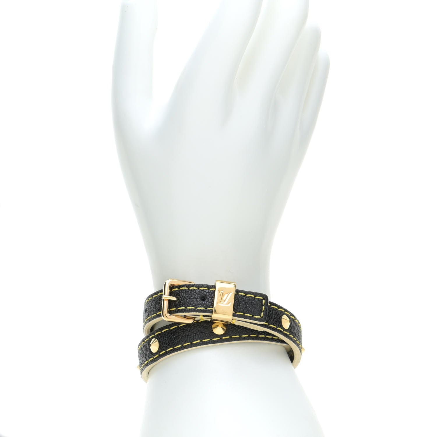 Louis Vuitton Suhali Double Tour Bracelet Black 2 of 7