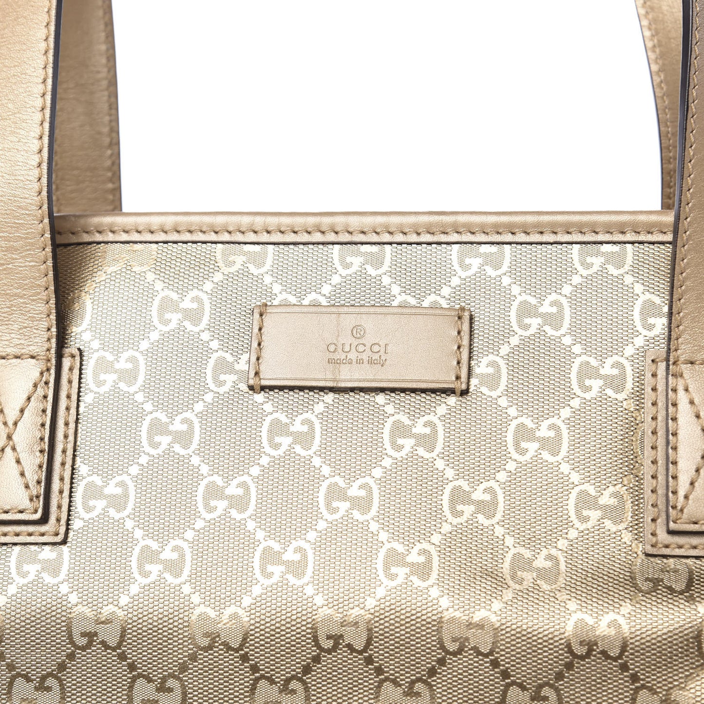 Imprime Monogram Medium Zippered Shopping Tote Champagne