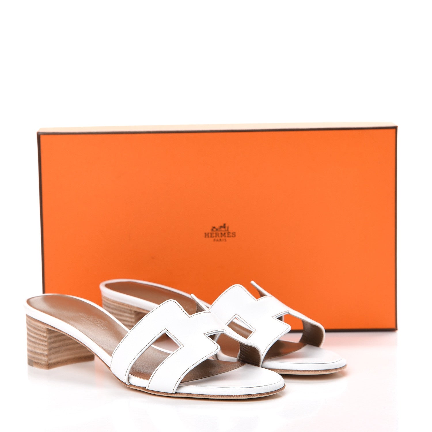 Hermes Calfskin Oasis Sandals 36 White 8 of 8