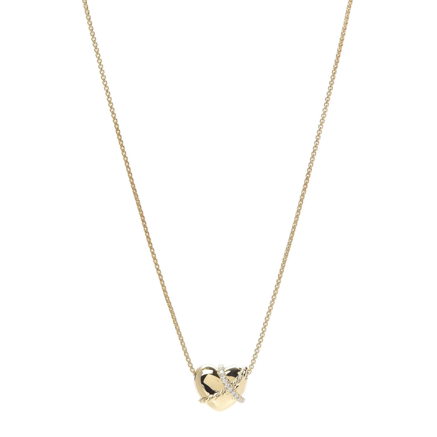 18K Yellow Gold Diamond Le Petit Coeur Heart Pendant Necklace