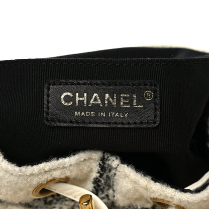 Chanel Wool Tweed Elegant Backpack Ecru Black 4 of 10