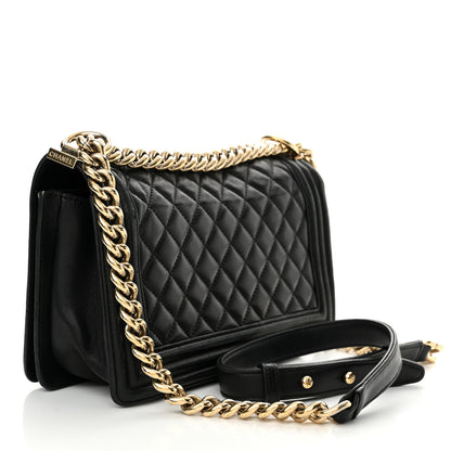 Chanel Lambskin Quilted Medium Boy Flap Black 3 of 20