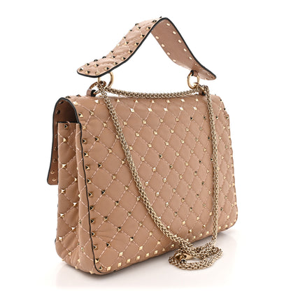 Valentino Garavani Nappa Large Rockstud Spike Shoulder Bag Soft Noisette 3 of 13