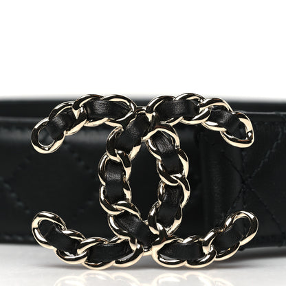 Chanel Calfskin Quilted CC Chain Belt 85 34 Black 2 of 8