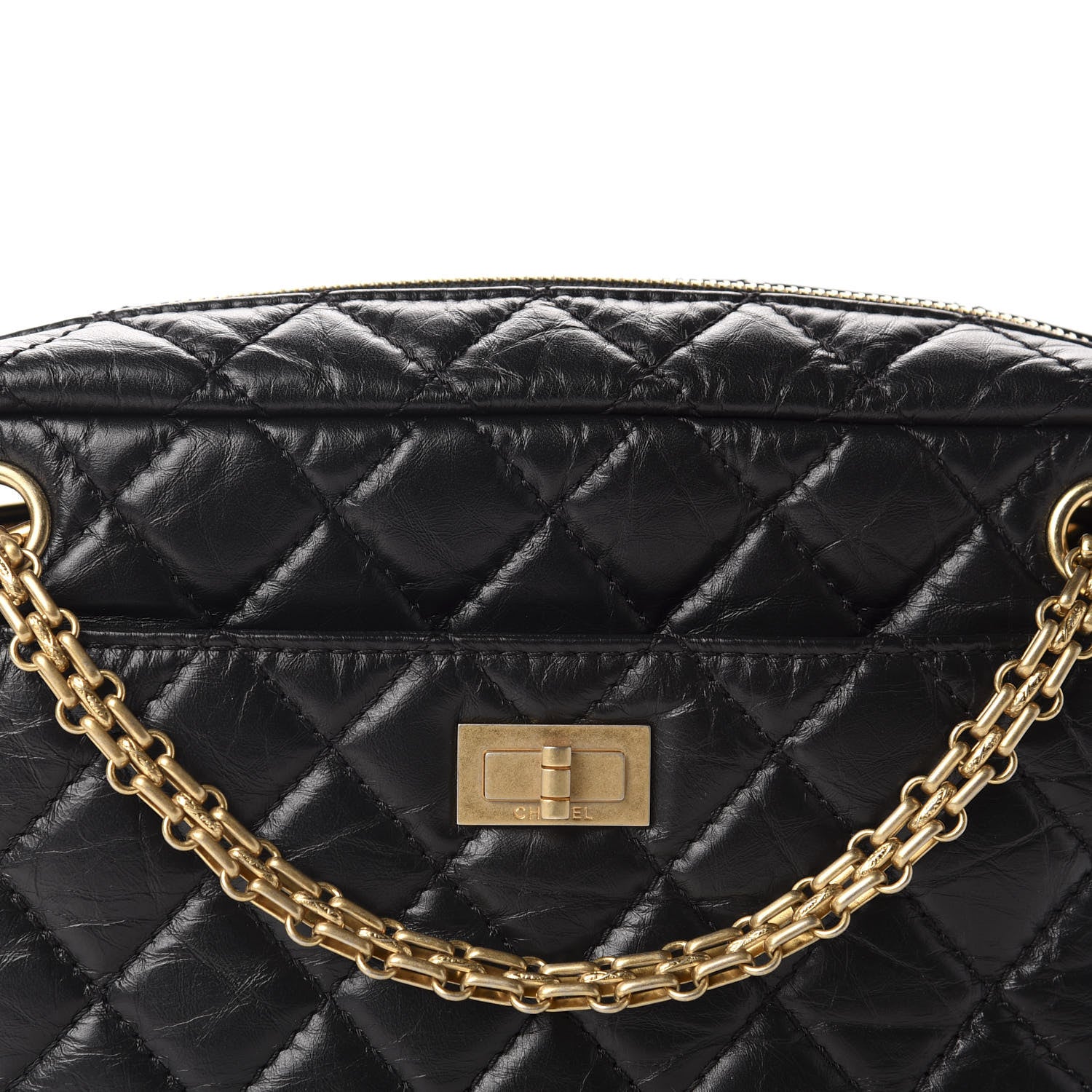 Chanel Aged Calfskin Quilted Medium Reissue Camera Case Black 10 of 10